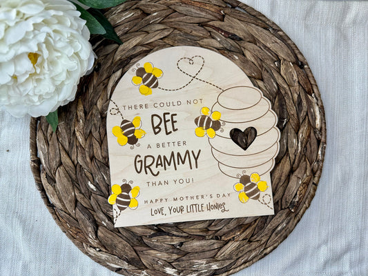 DIY Bee Fingerprint Sign