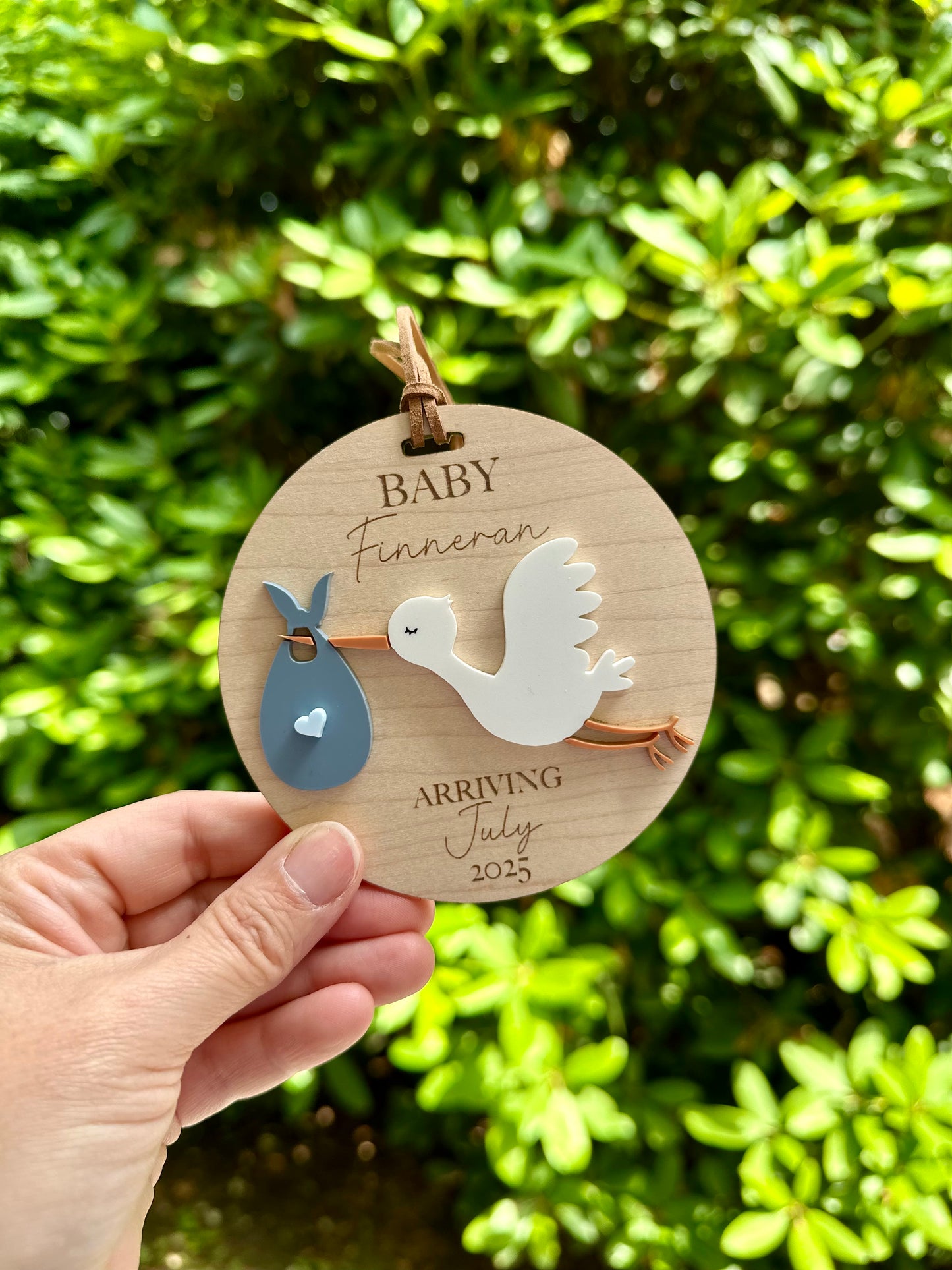 Stork Baby Announcement Ornament