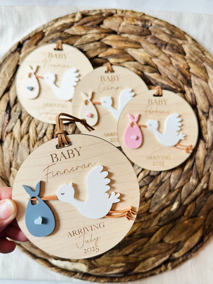 Stork Baby Announcement Ornament