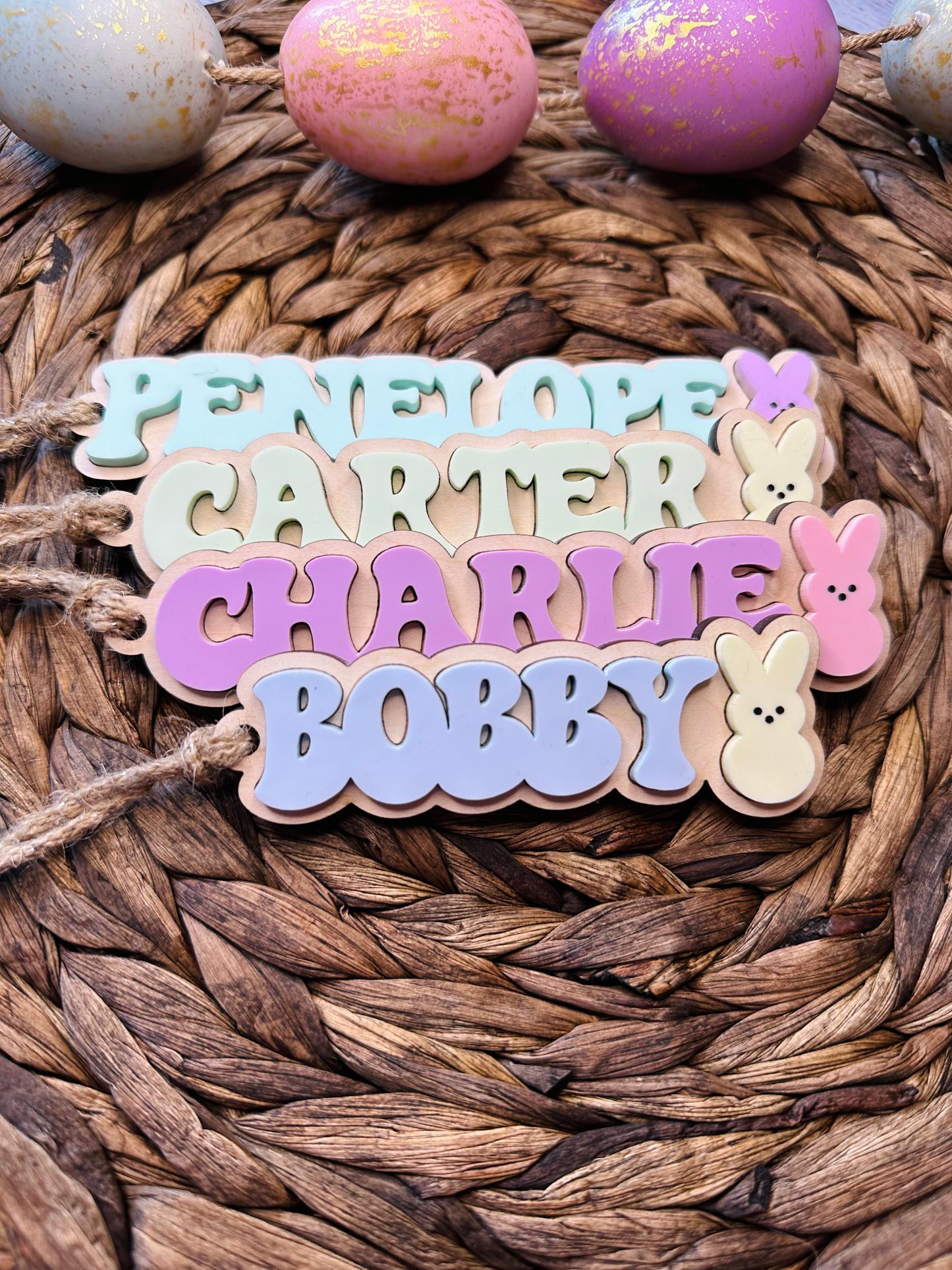 Personalized Marshmallow Bunny Tag