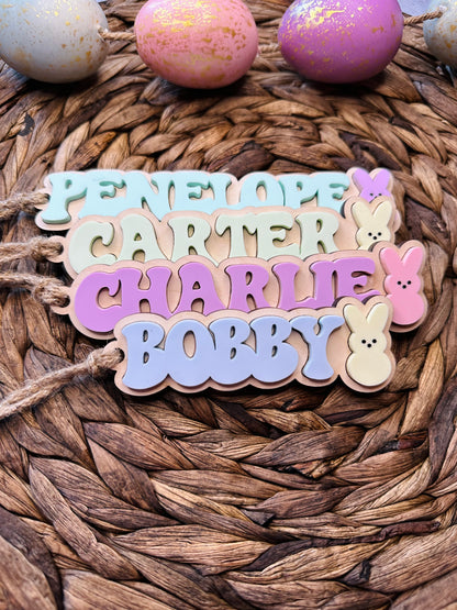Personalized Marshmallow Bunny Tag