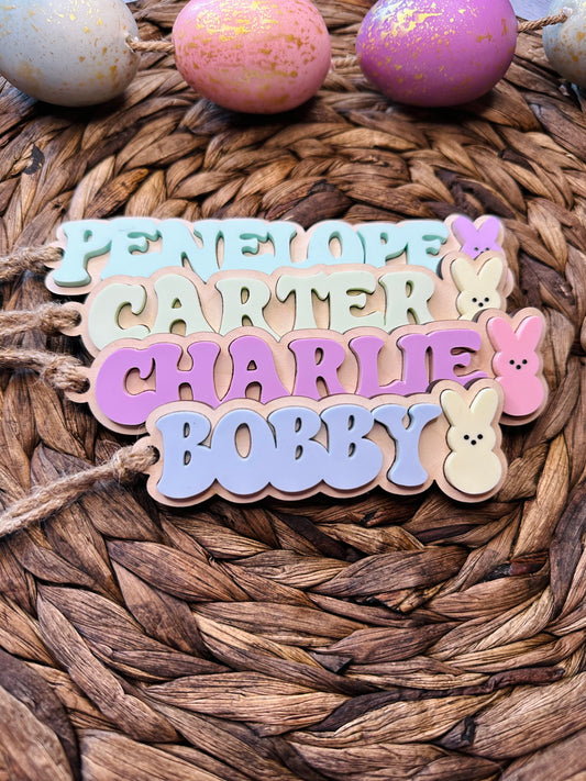 Personalized Marshmallow Bunny Tag