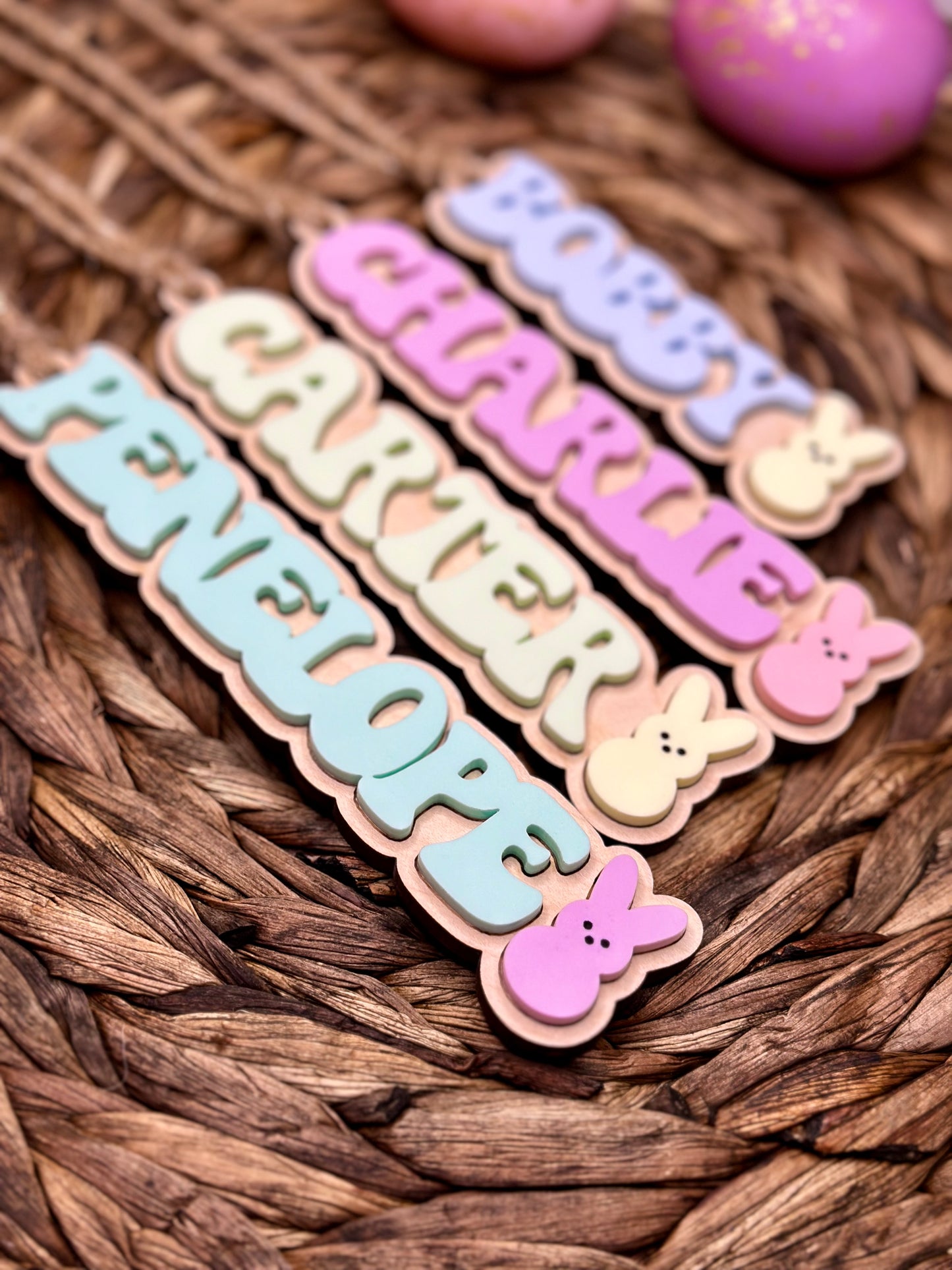 Personalized Marshmallow Bunny Tag