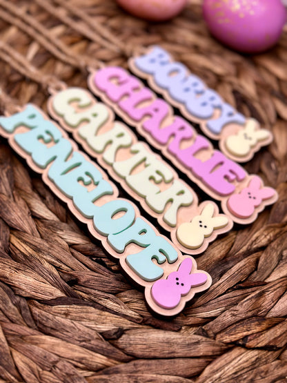 Personalized Marshmallow Bunny Tag