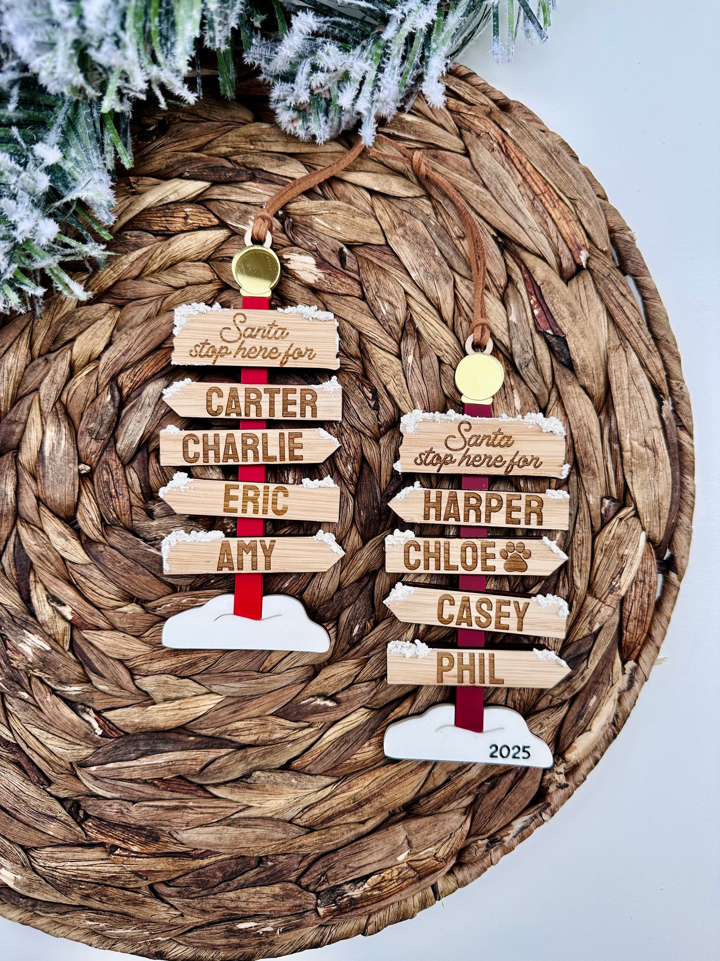Santa Stop Here North Pole Ornament