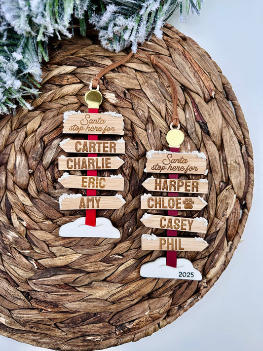 Santa Stop Here North Pole Ornament