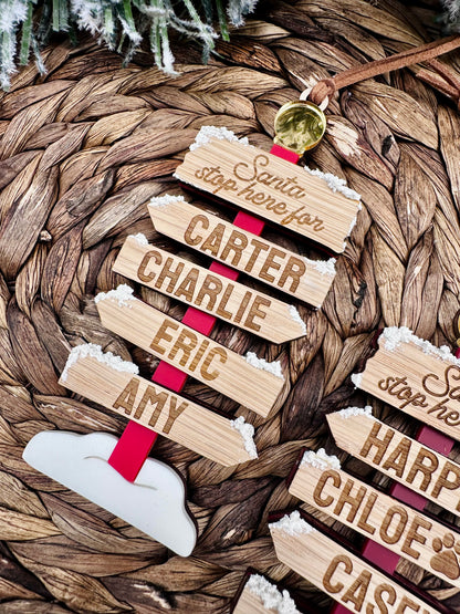 Santa Stop Here North Pole Ornament