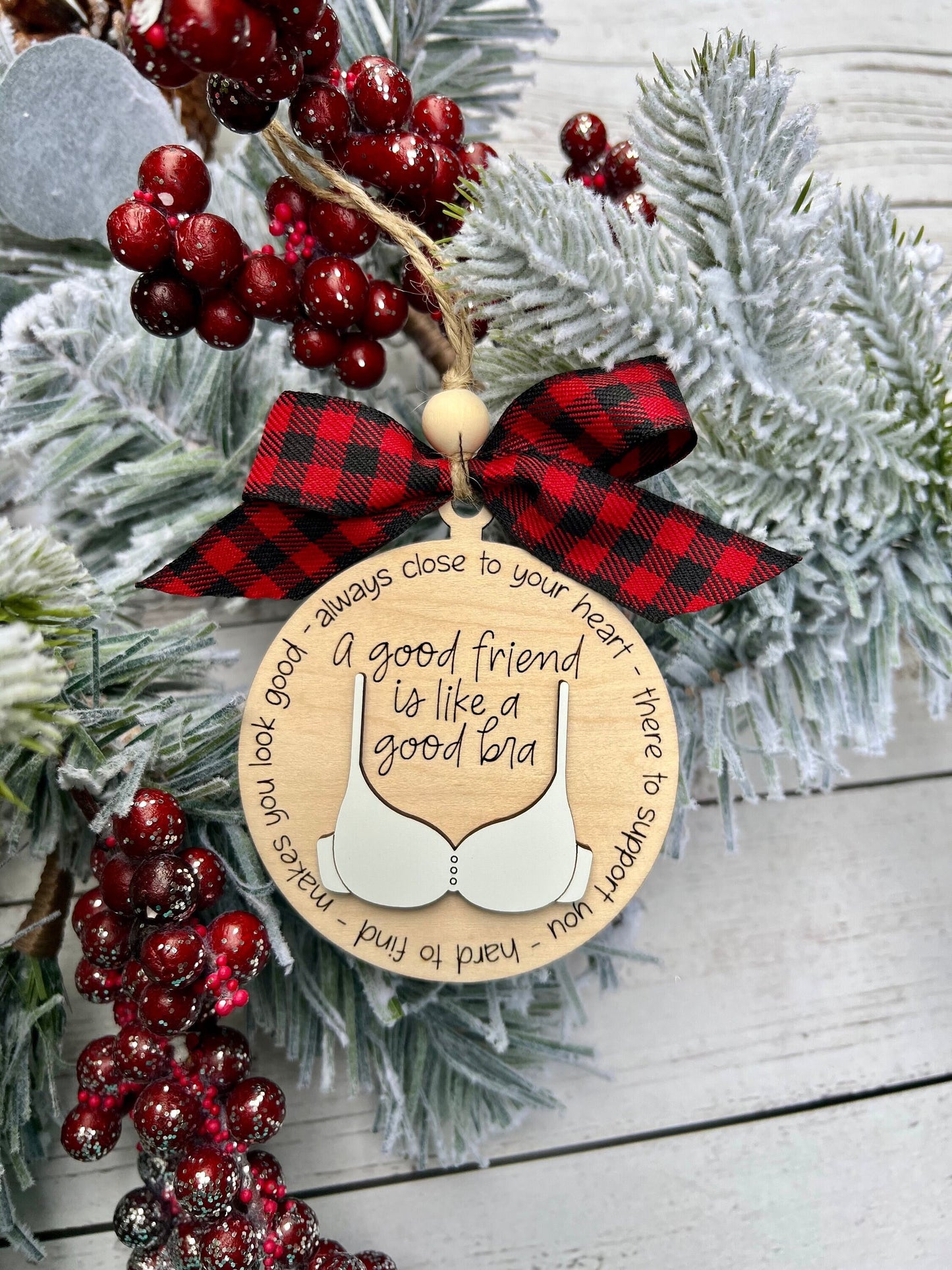 A Good Friend is Like a Good Bra Ornament