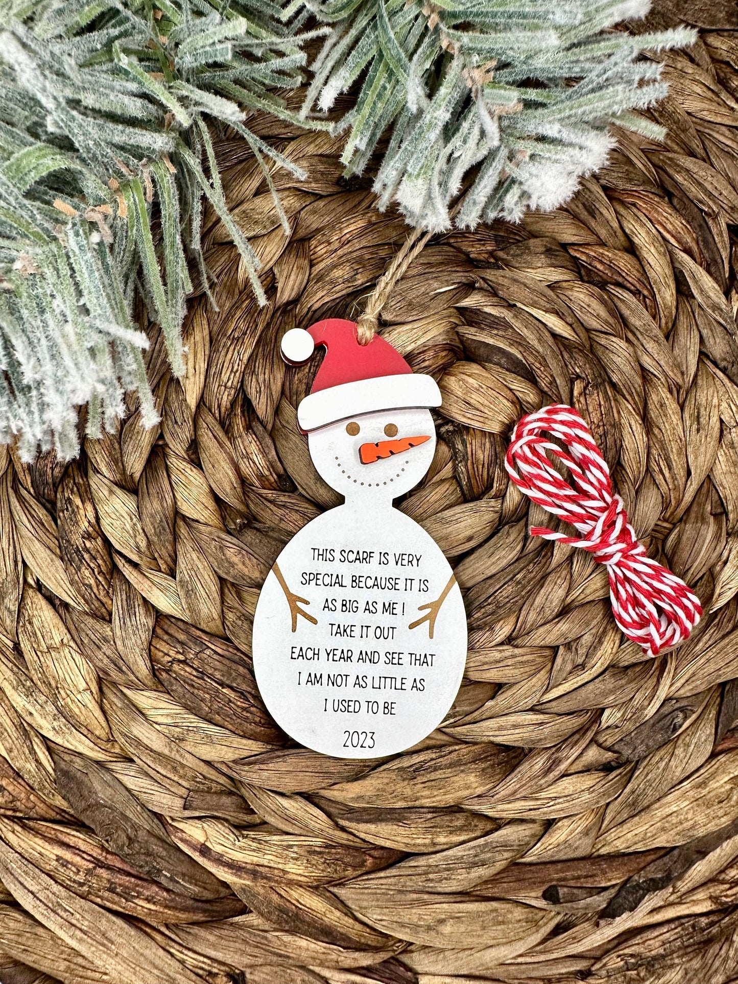 Personalized Snowman Child's Height Ornament