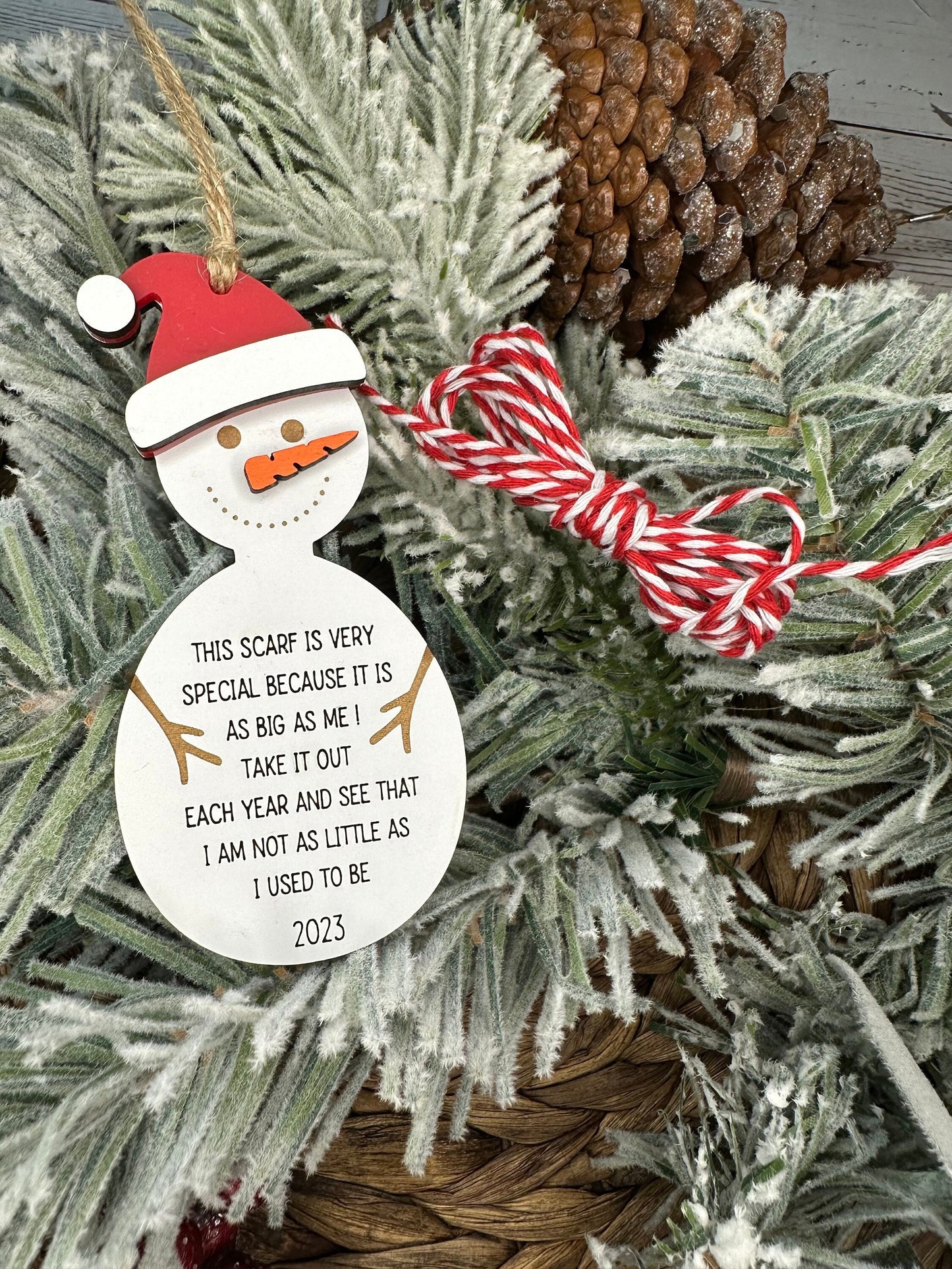 Personalized Snowman Child's Height Ornament