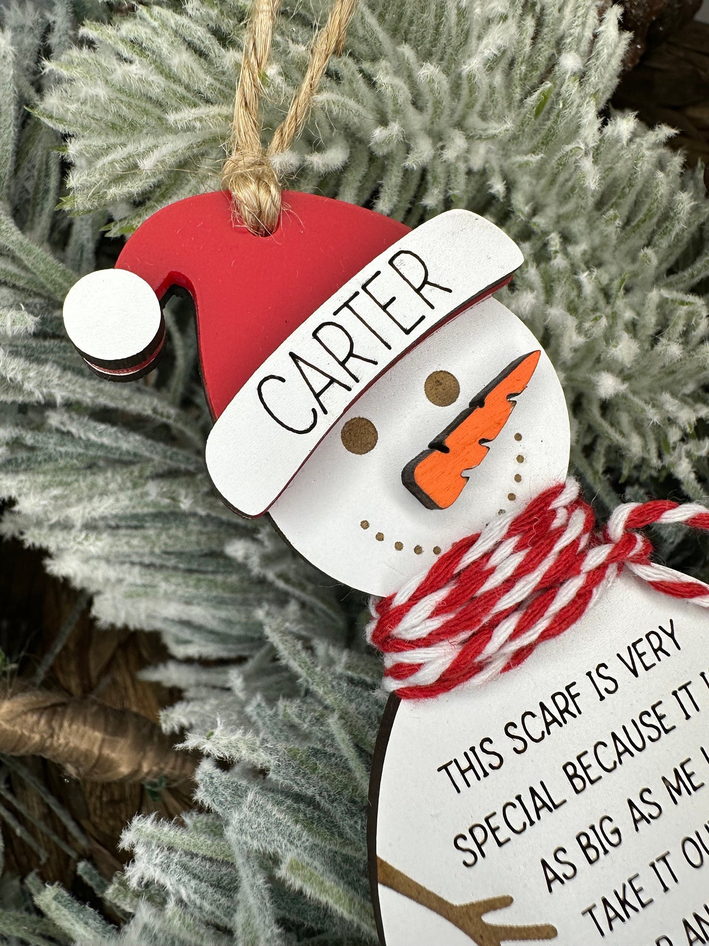 Personalized Snowman Child's Height Ornament