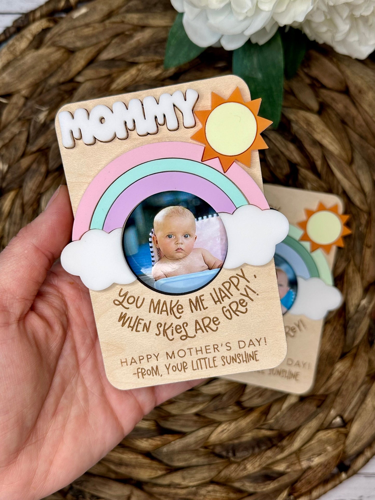 You Are My Sunshine Rainbow Mother's Day Photo Magnet