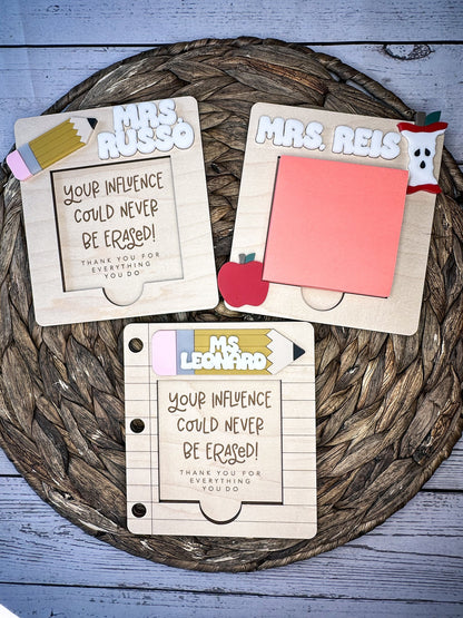 Personalized Teacher Sticky Note Holder