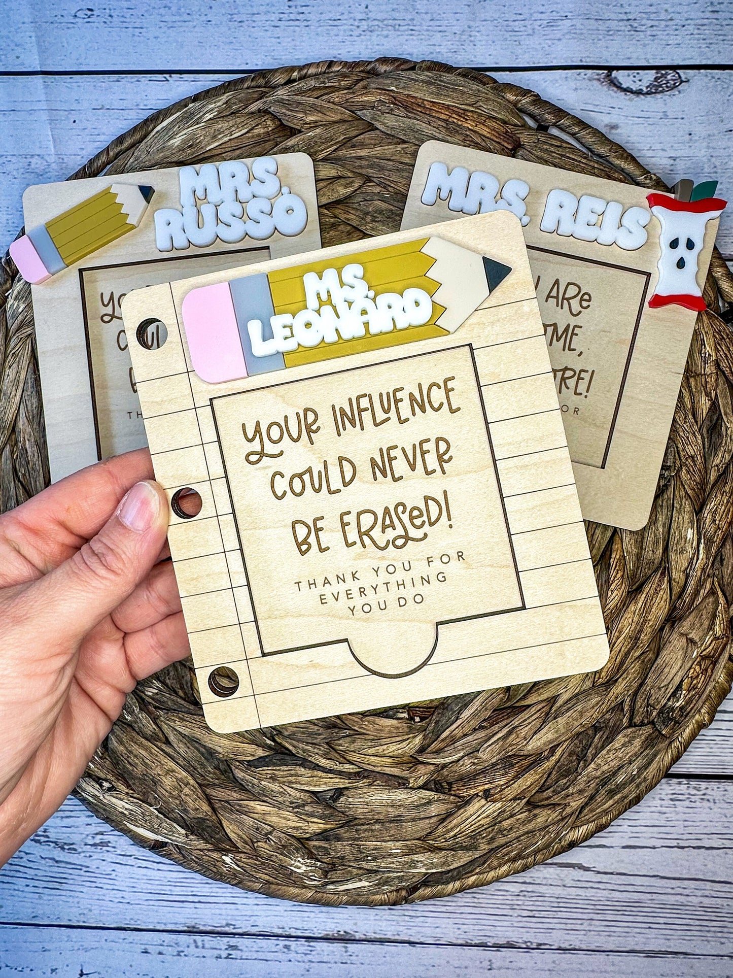 Personalized Teacher Sticky Note Holder