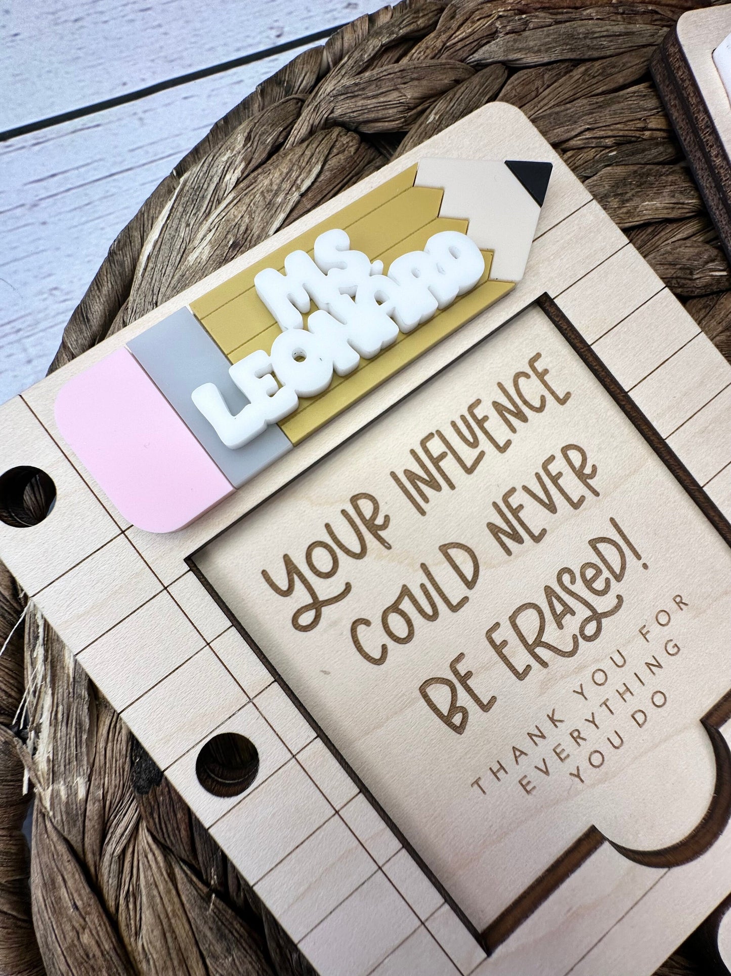 Personalized Teacher Sticky Note Holder