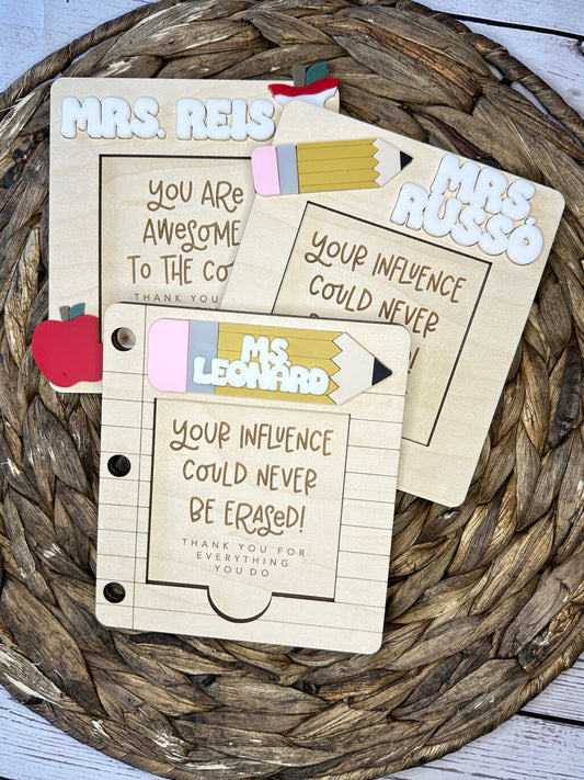 Personalized Teacher Sticky Note Holder