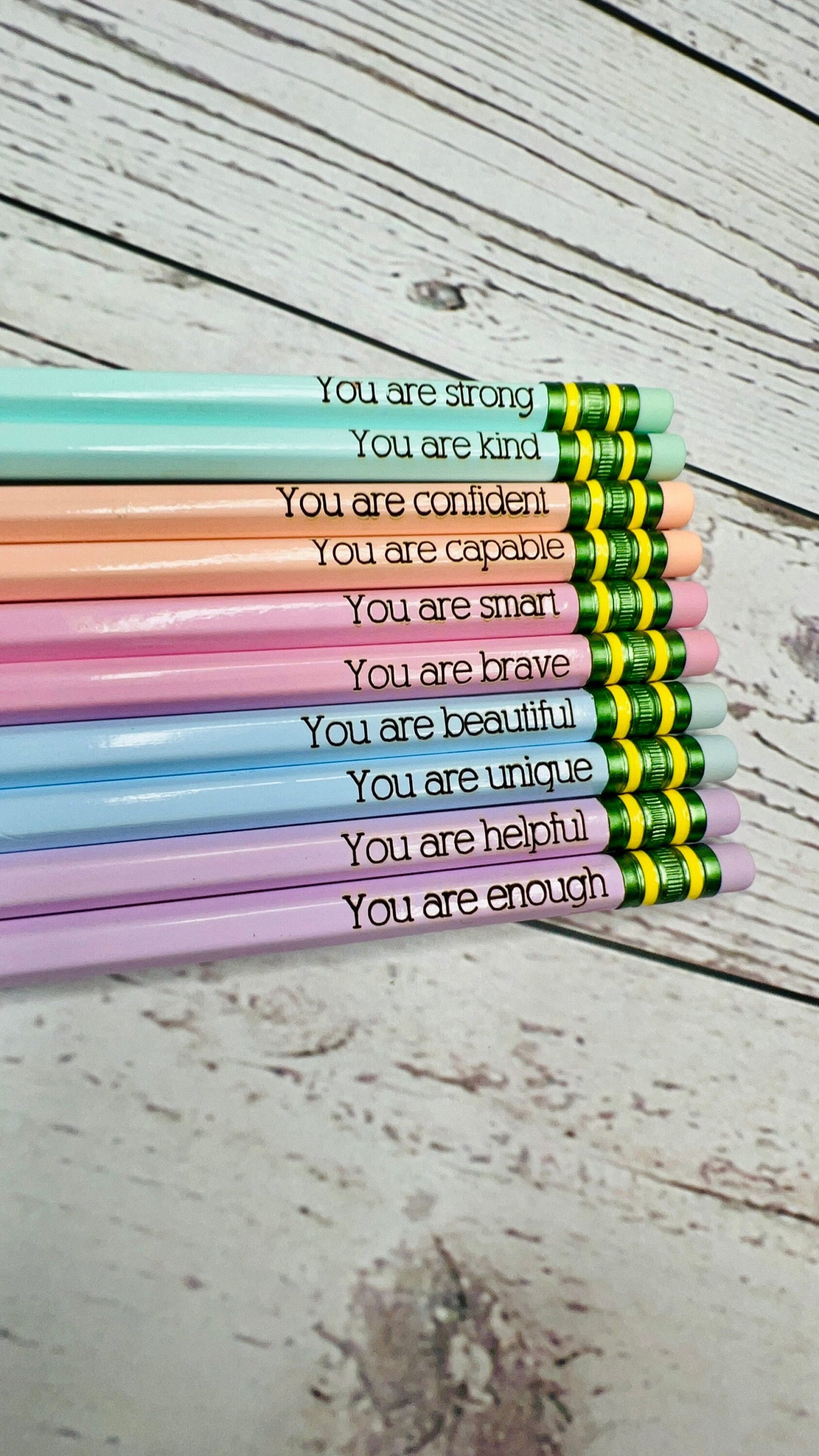 Positive Affirmation Engraved Pencils