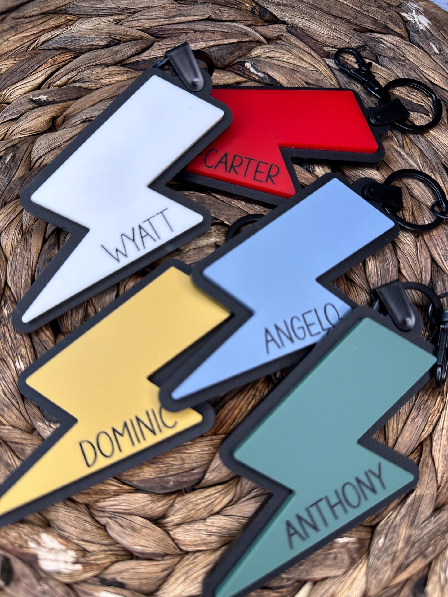 Personalized Lightning Bolt Backpack Tag