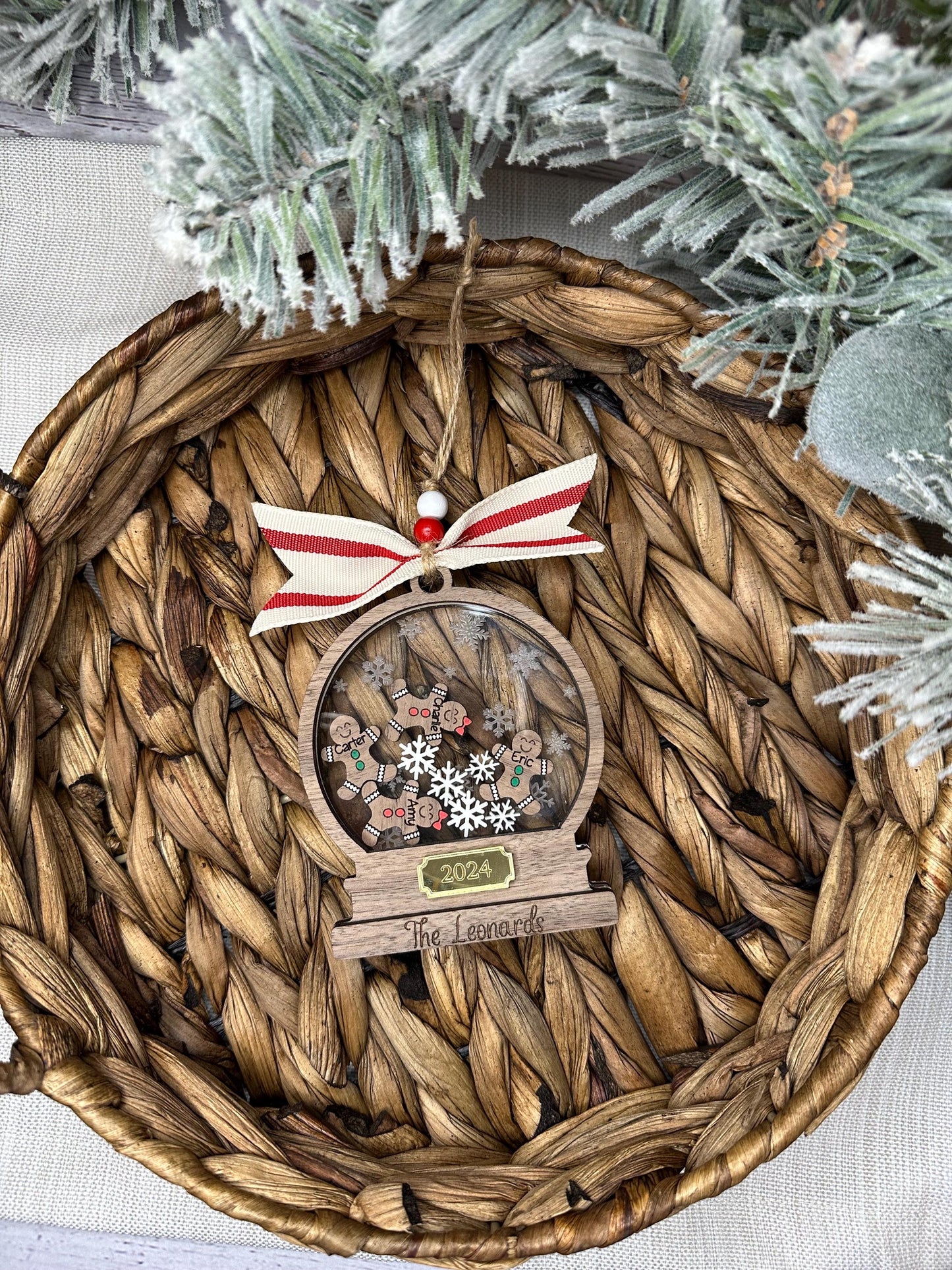 Personalized Gingerbread Snow Globe Ornament