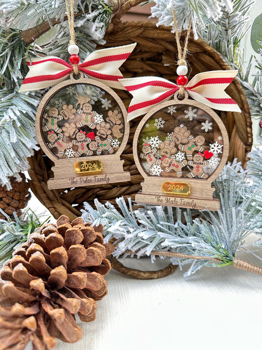 Personalized Gingerbread Snow Globe Ornament
