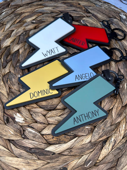 Personalized Lightning Bolt Backpack Tag
