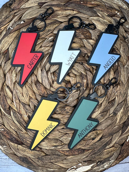 Personalized Lightning Bolt Backpack Tag