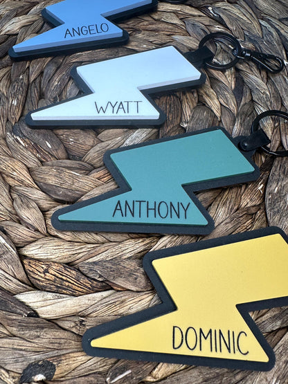 Personalized Lightning Bolt Backpack Tag