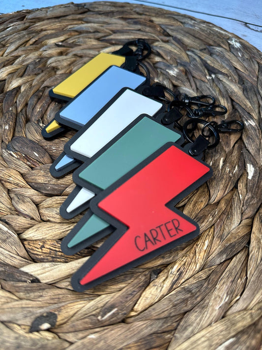 Personalized Lightning Bolt Backpack Tag