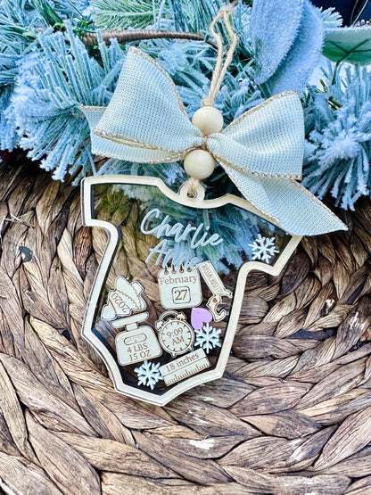 Baby Stat Shaker Ornament