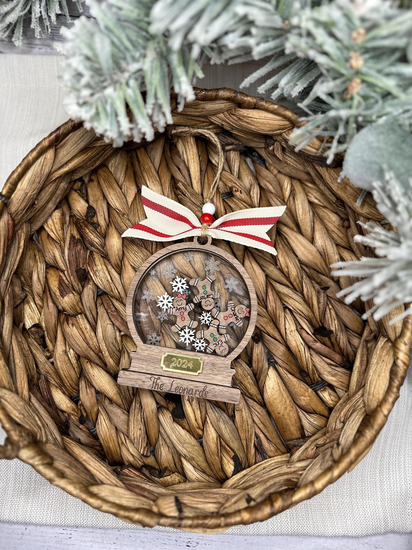 Personalized Gingerbread Snow Globe Ornament