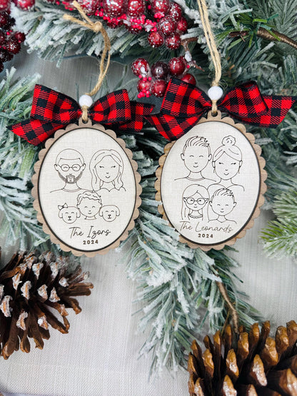 Personalized Family Portrait Ornament
