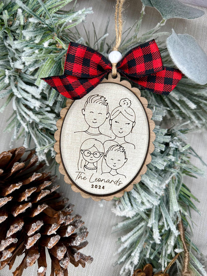 Personalized Family Portrait Ornament
