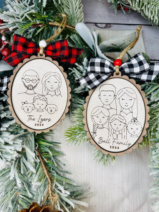 Personalized Family Portrait Ornament