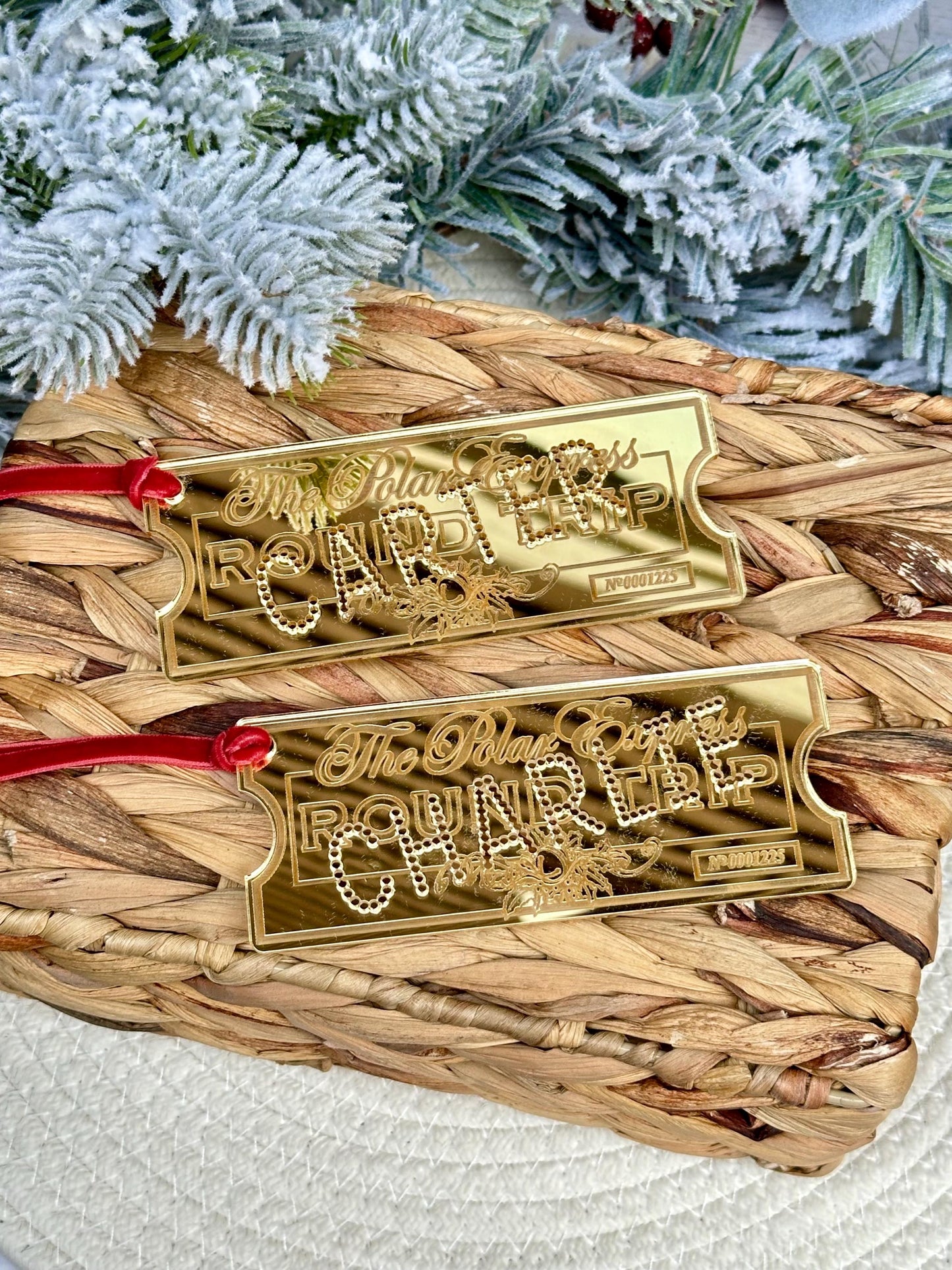 Christmas Train Ticket Ornament