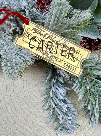 Christmas Train Ticket Ornament