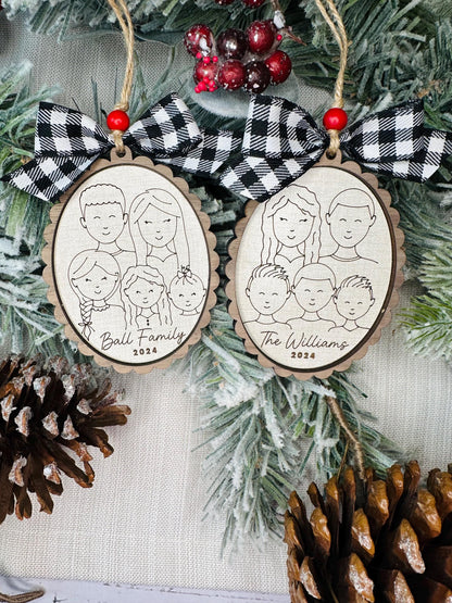 Personalized Family Portrait Ornament