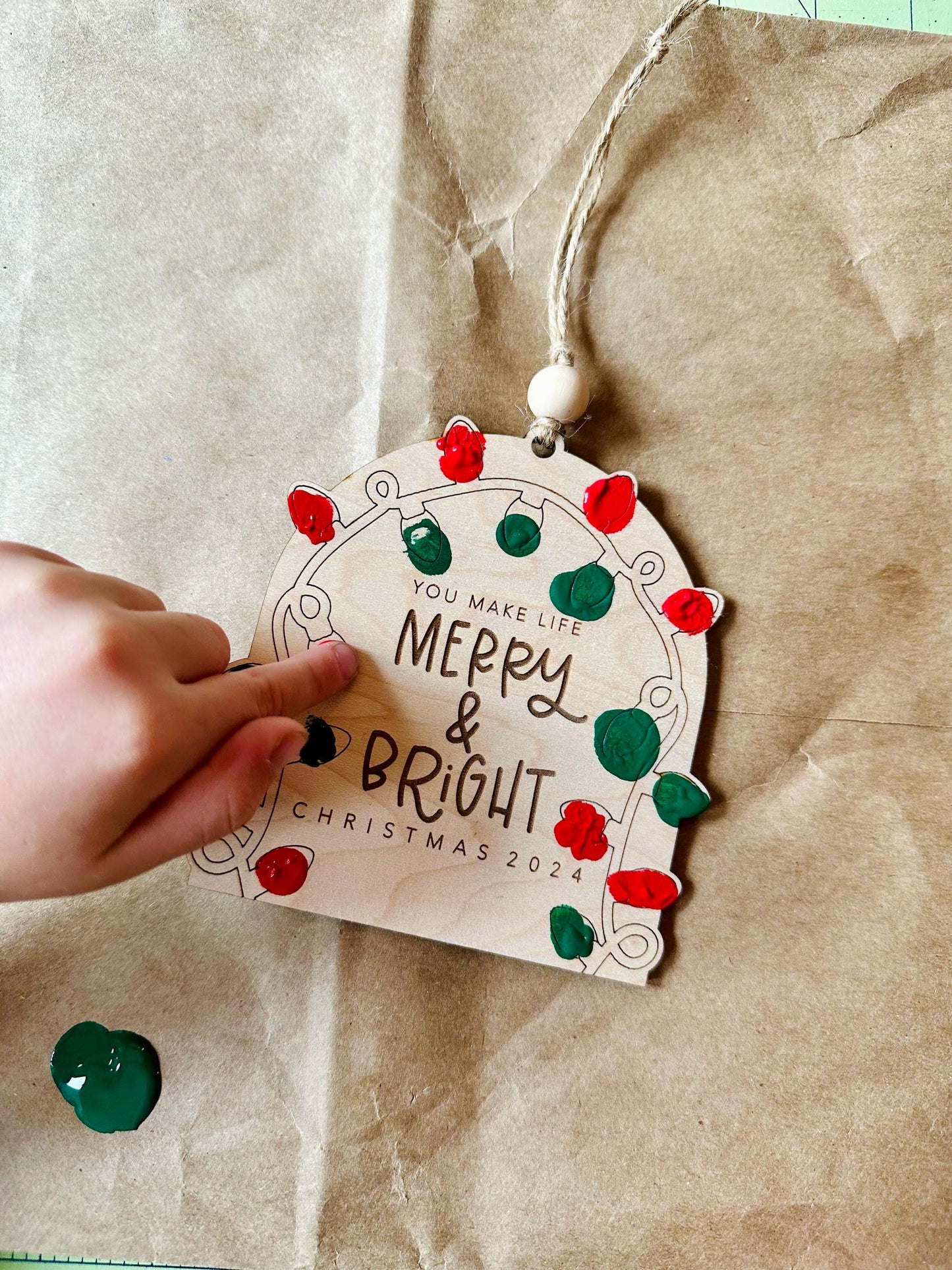 Merry & Bright Personalized DIY Fingerprint Ornament