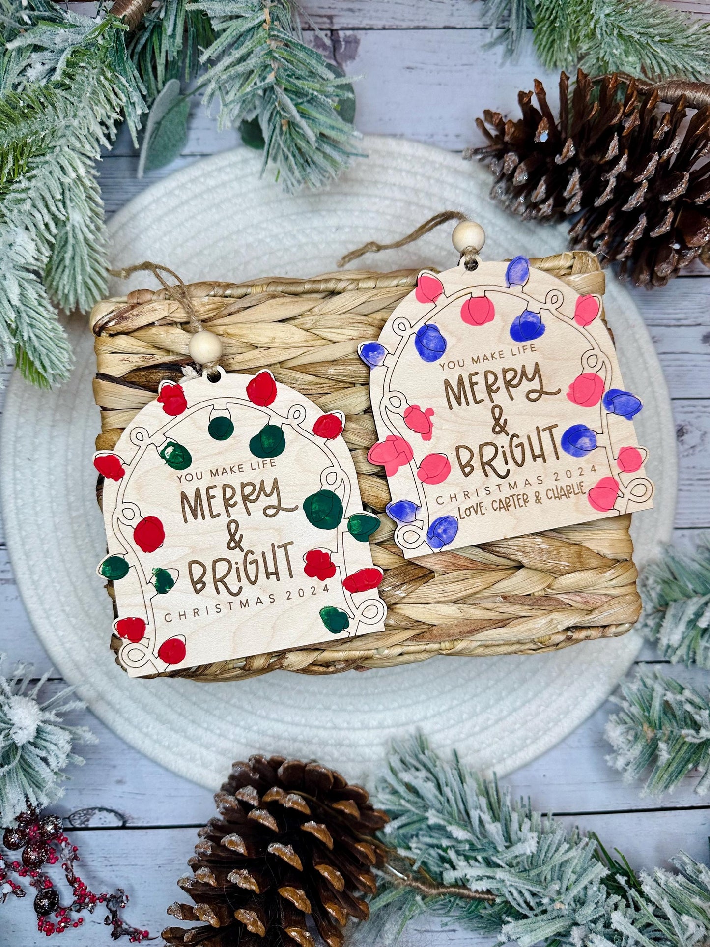 Merry & Bright Personalized DIY Fingerprint Ornament