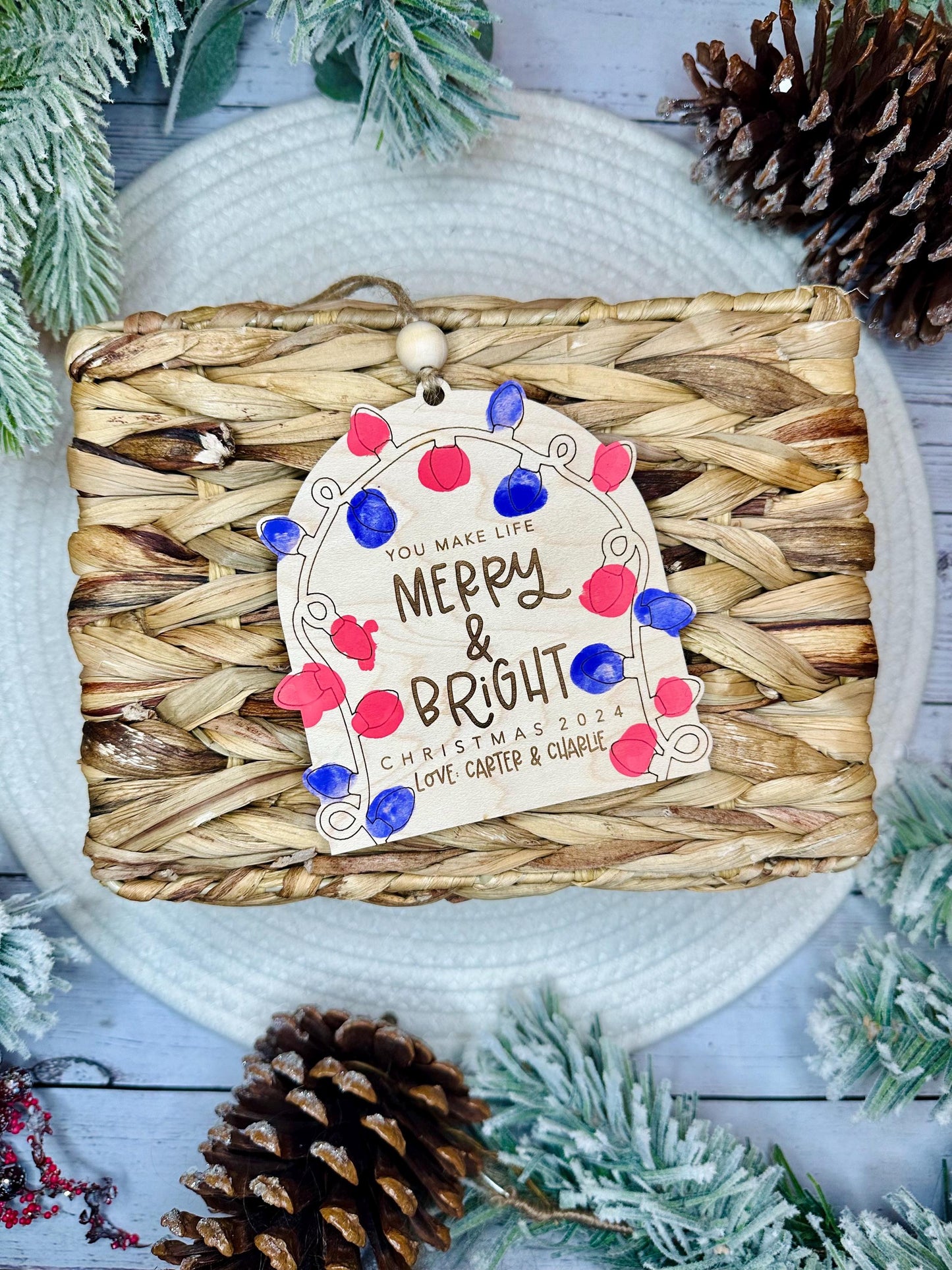 Merry & Bright Personalized DIY Fingerprint Ornament