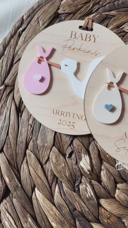 Stork Baby Announcement Ornament