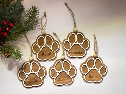 Dog Paw Print Ornament
