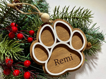 Dog Paw Print Ornament